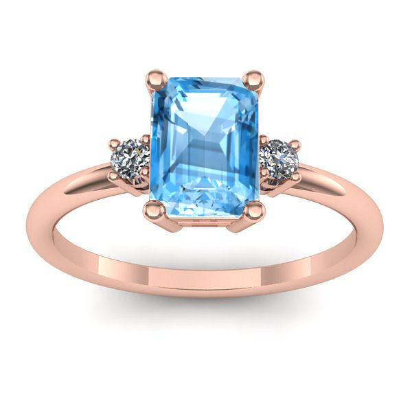 Inel cu topaz blue dreptunghiular