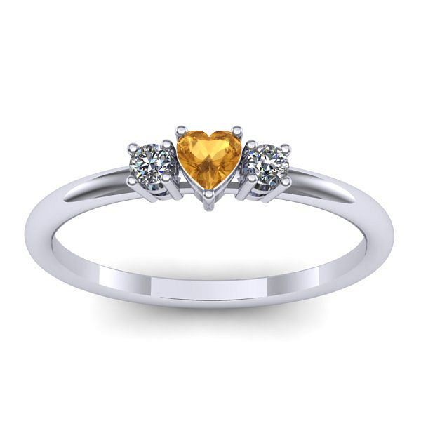 Inel logodna cu citrin inima