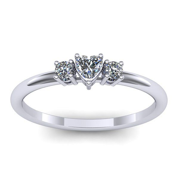 Inel logodna cu diamant inima