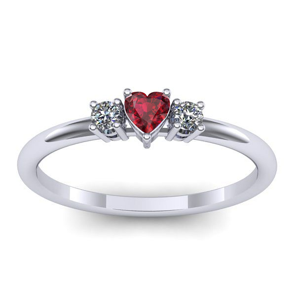 Inel de logodna cu rubin inima