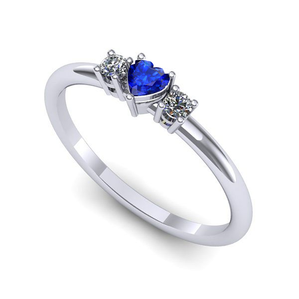 Inel din aur alb cu safir