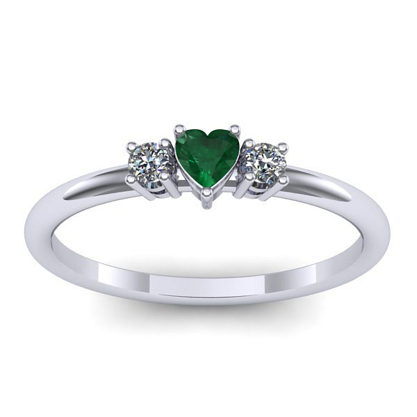 Inel logodna cu smarald inima