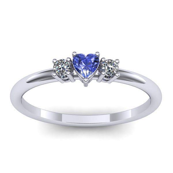 Inel logodna cu tanzanit inima