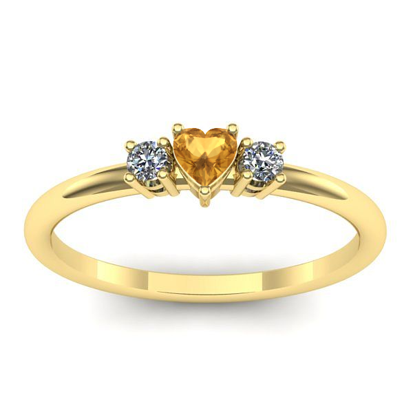 Inel logodna cu citrin inima