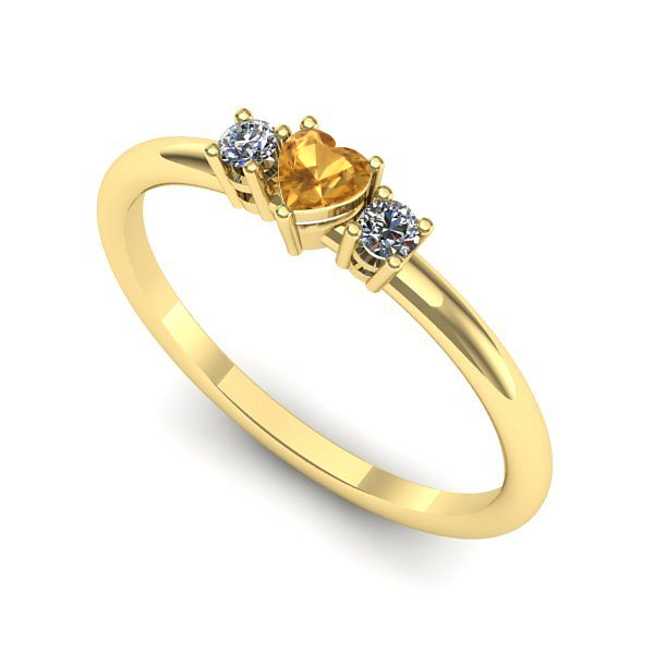 Inel din aur galben cu citrin