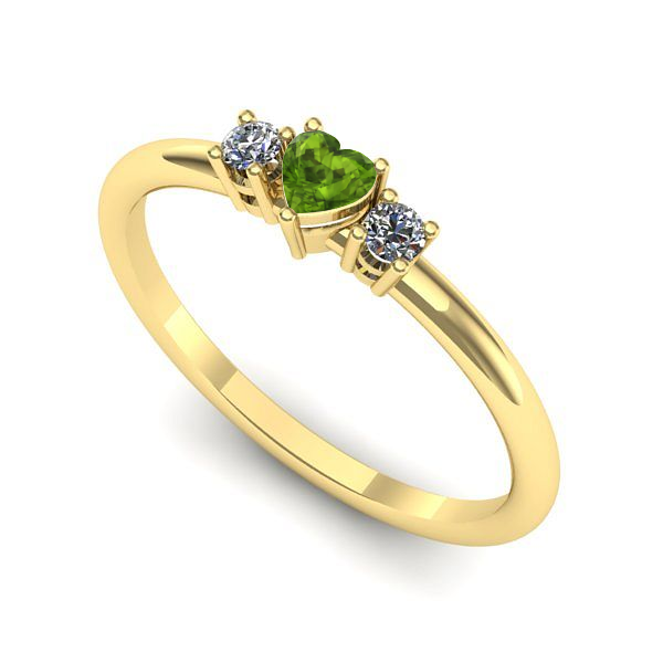 Inel din aur galben cu peridot