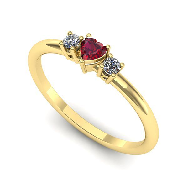 Inel de logodna din aur galben cu rubin