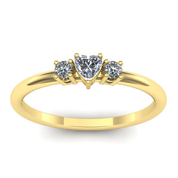 Inel logodna cu safir alb inima