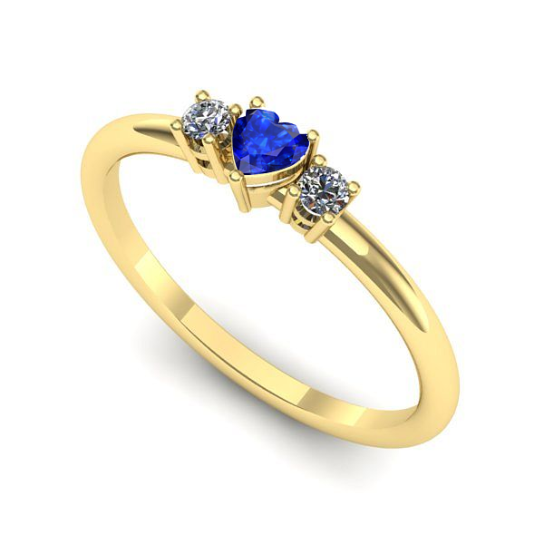 Inel de logodna din aur galben cu safir