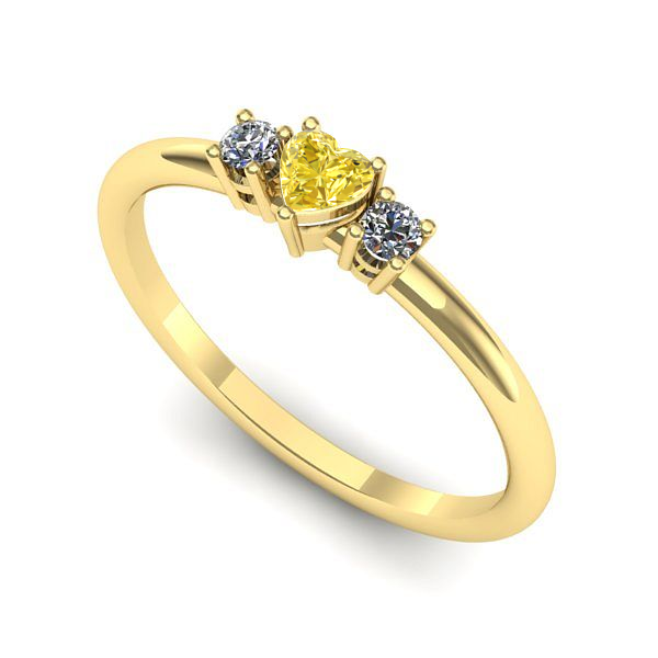 Inel din aur galben cu safir galben