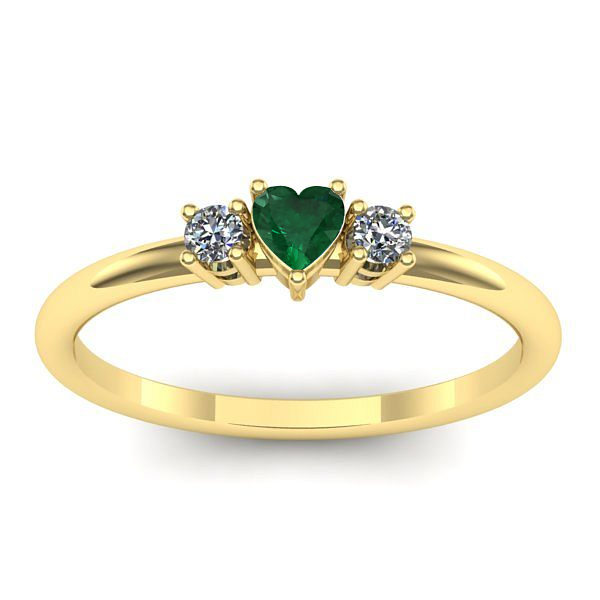 Inel cu smarald inima