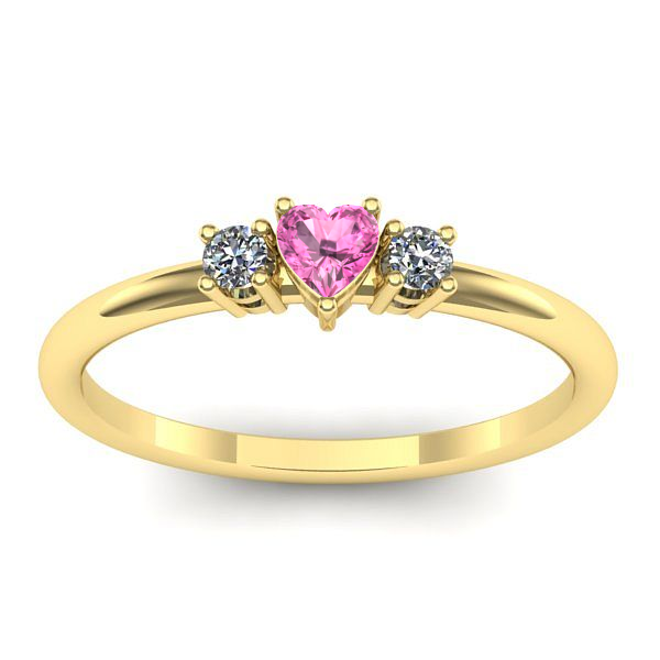 Inel de logodna cu safir roz inima