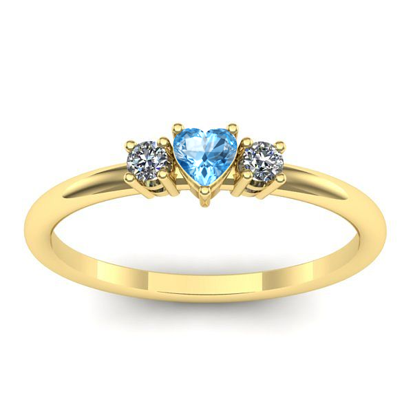 Inel logodna cu topaz blue inima