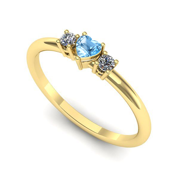 Inel de logodna din aur galben cu topaz blue