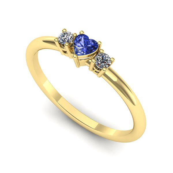 Inel din aur galben cu tanzanit