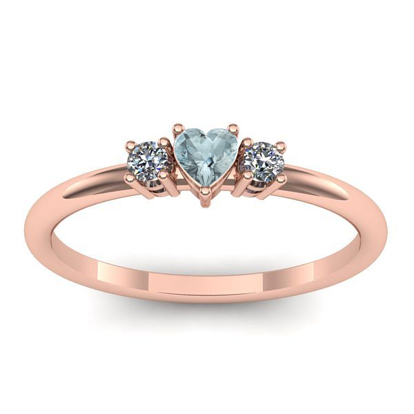 Inel logodna cu aquamarin inima