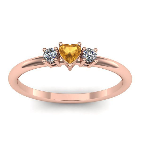 Inel logodna cu citrin inima