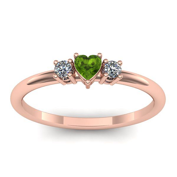 Inel logodna cu peridot inima