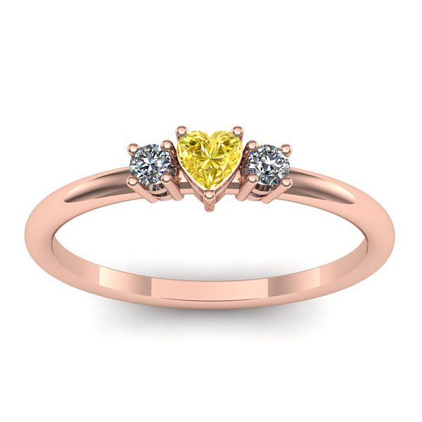 Inel cu safir galben inima