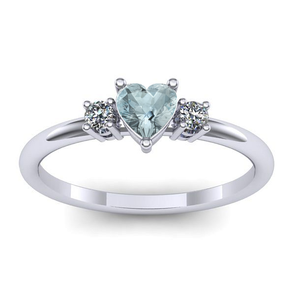 Inel logodna cu aquamarin inima