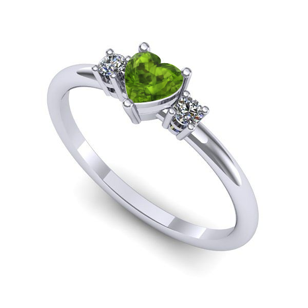 Inel din aur alb cu peridot