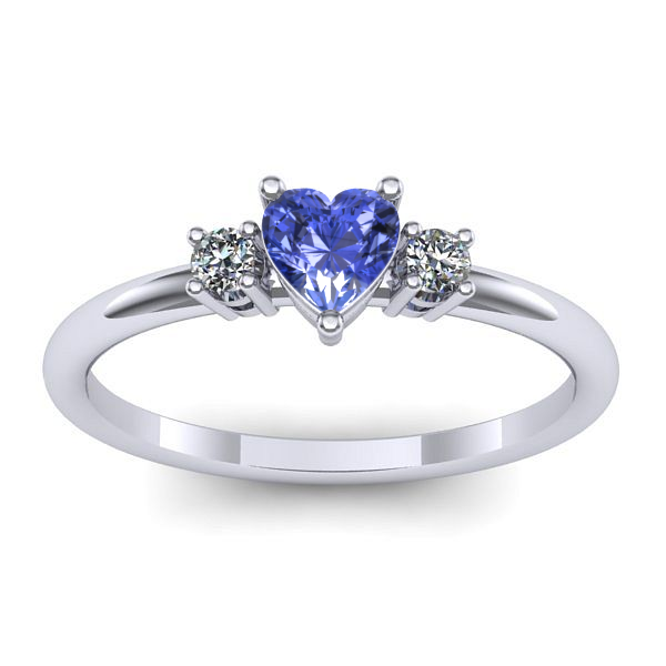 Inel logodna cu tanzanit inima