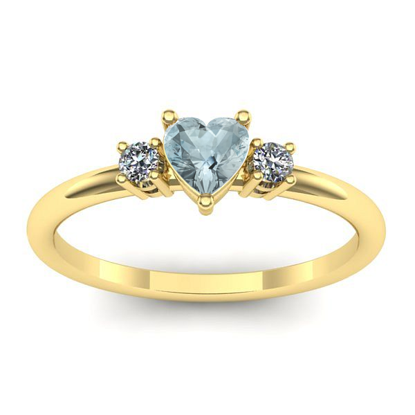 Inel logodna cu aquamarin inima