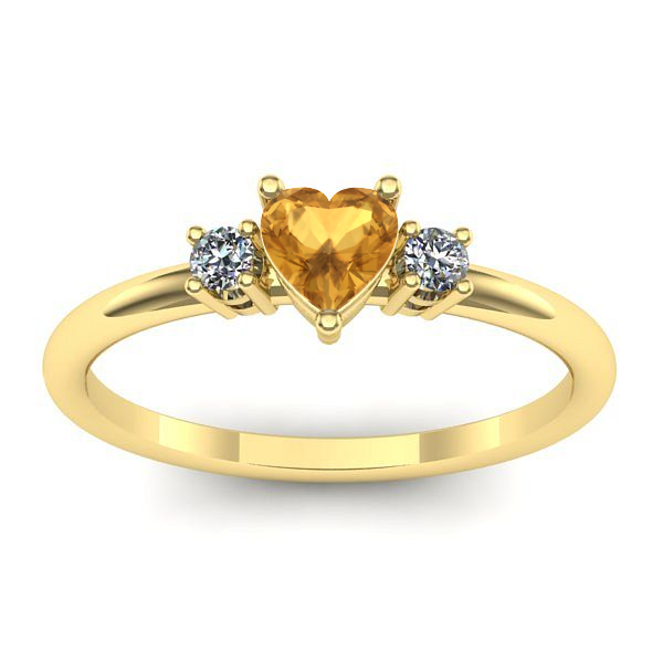 Inel logodna cu citrin inima