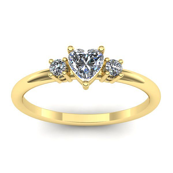 Inel cu diamant inima