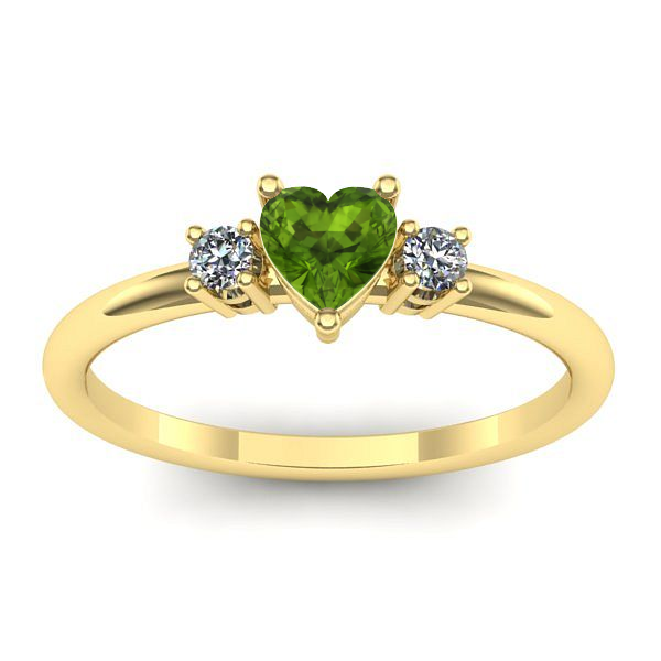 Inel logodna cu peridot inima