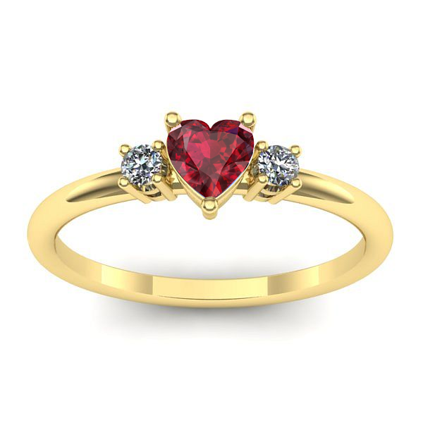 Inel de logodna cu rubin inima