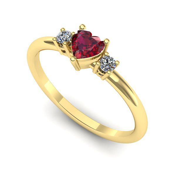 Inel din aur galben cu rubin