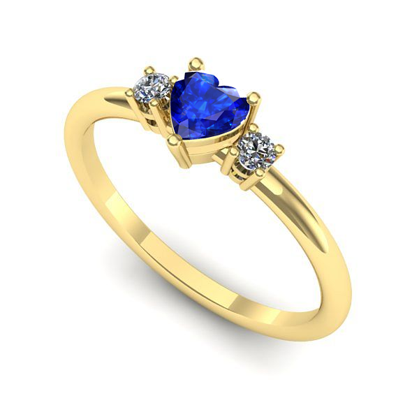 Inel logodna din aur galben cu safir