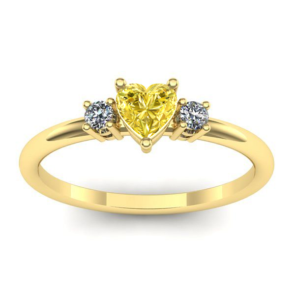 Inel logodna cu safir galben inima