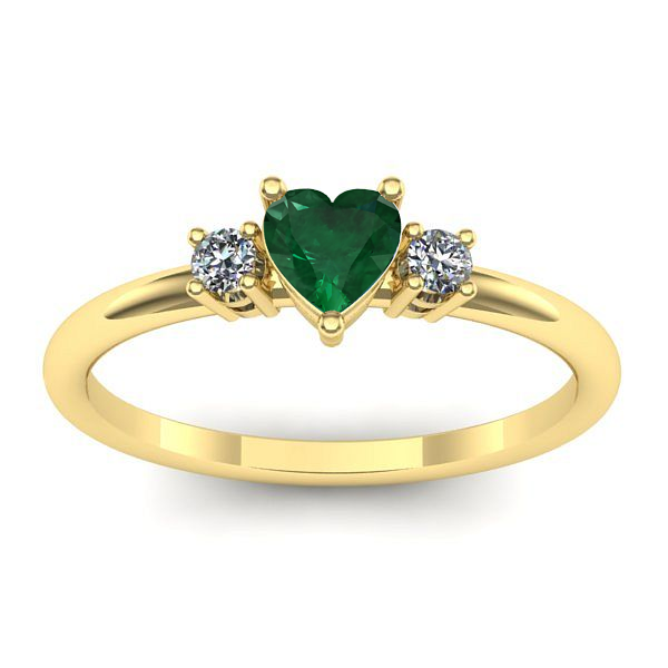 Inel cu smarald inima