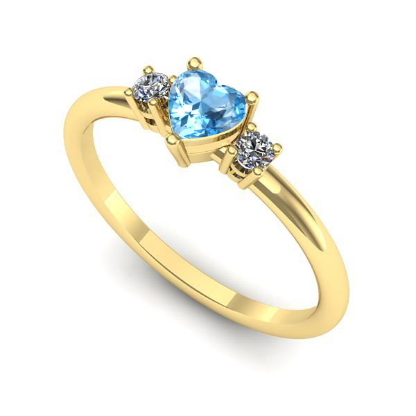 Inel din aur galben cu topaz blue