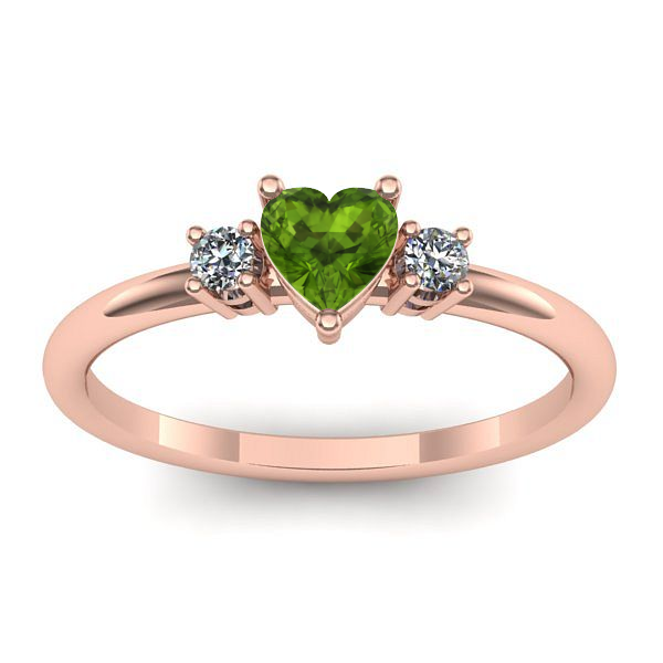 Inel cu peridot inima