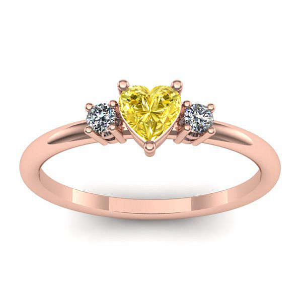 Inel de logodna cu safir galben inima