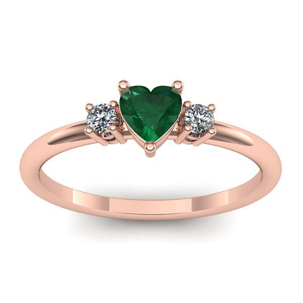 Inel de logodna cu smarald inima