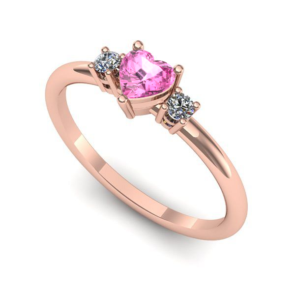 Inel din aur roz cu safir roz