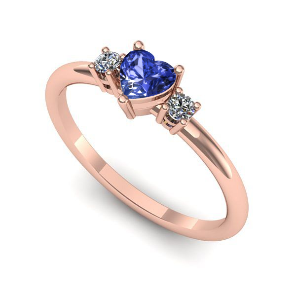 Inel din aur roz cu tanzanit