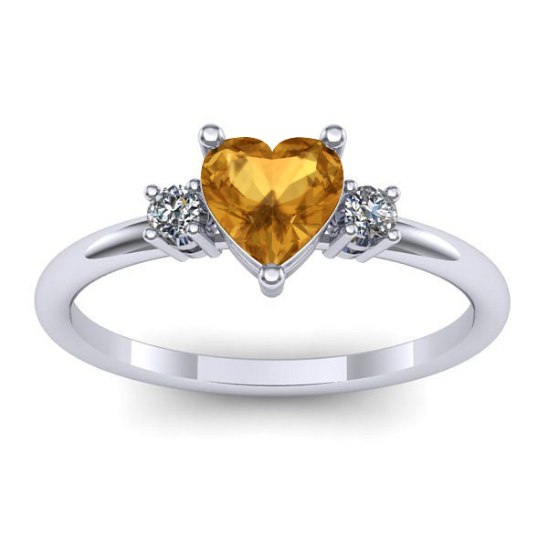 Inel de logodna cu citrin inima