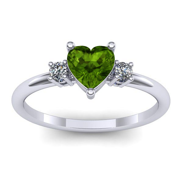 Inel logodna cu peridot inima