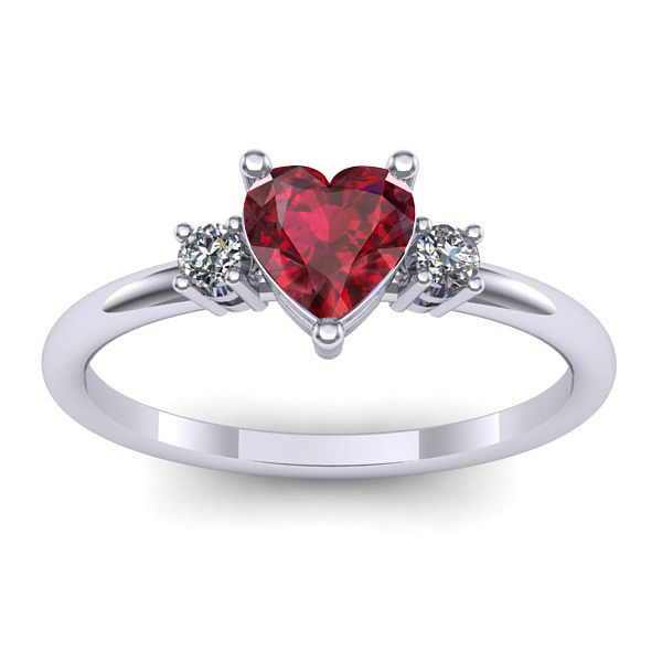 Inel cu rubin inima