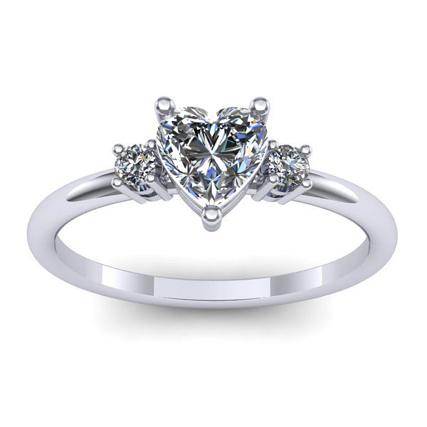 Inel logodna cu safir alb inima