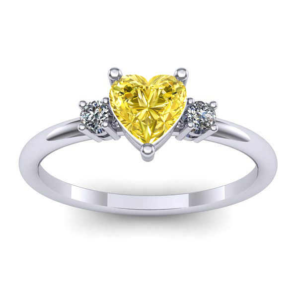 Inel logodna cu safir galben inima