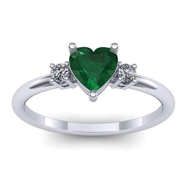 Inel cu smarald inima