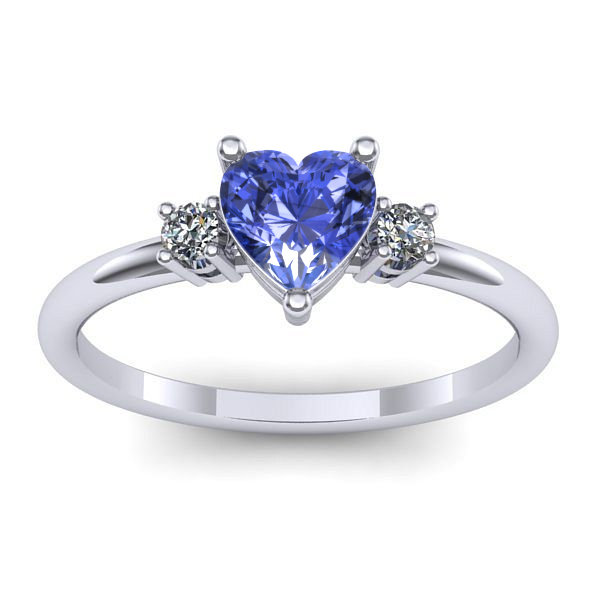 Inel logodna cu tanzanit inima