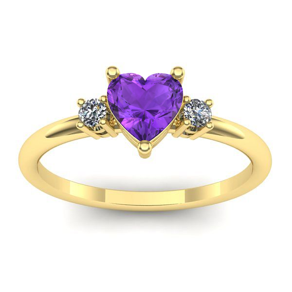 Inel logodna cu ametist inima