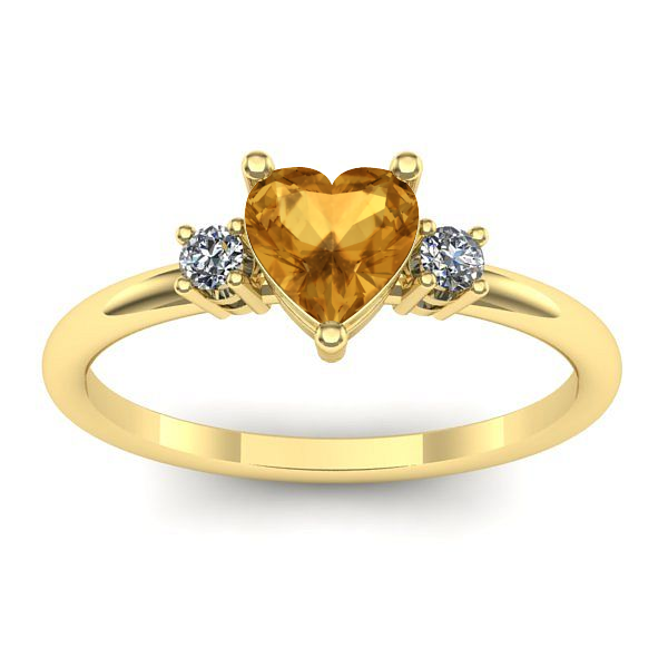 Inel de logodna cu citrin inima